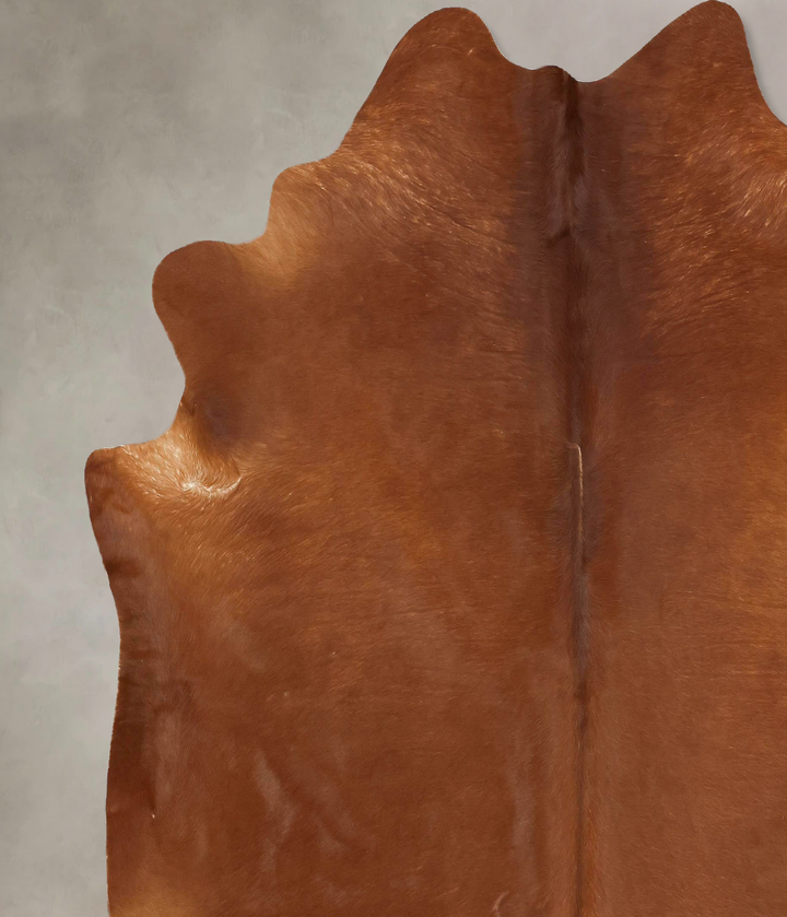 Solid Brown XX-Large Brazilian Cowhide Rug 7'9"H x 7'2"W #B13481 by Hudson Hides