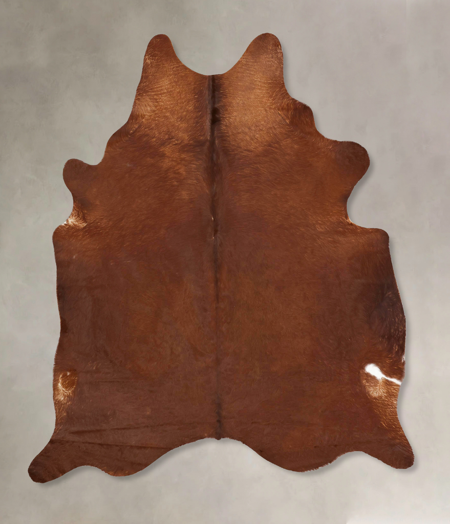 Solid Brown XX-Large Brazilian Cowhide Rug 8'1"H x 6'4"W #B13485 by Hudson Hides