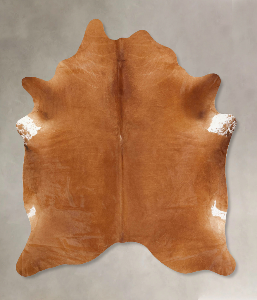 Solid Brown XX-Large Brazilian Cowhide Rug 8'6"H x 6'11"W #B13486 by Hudson Hides