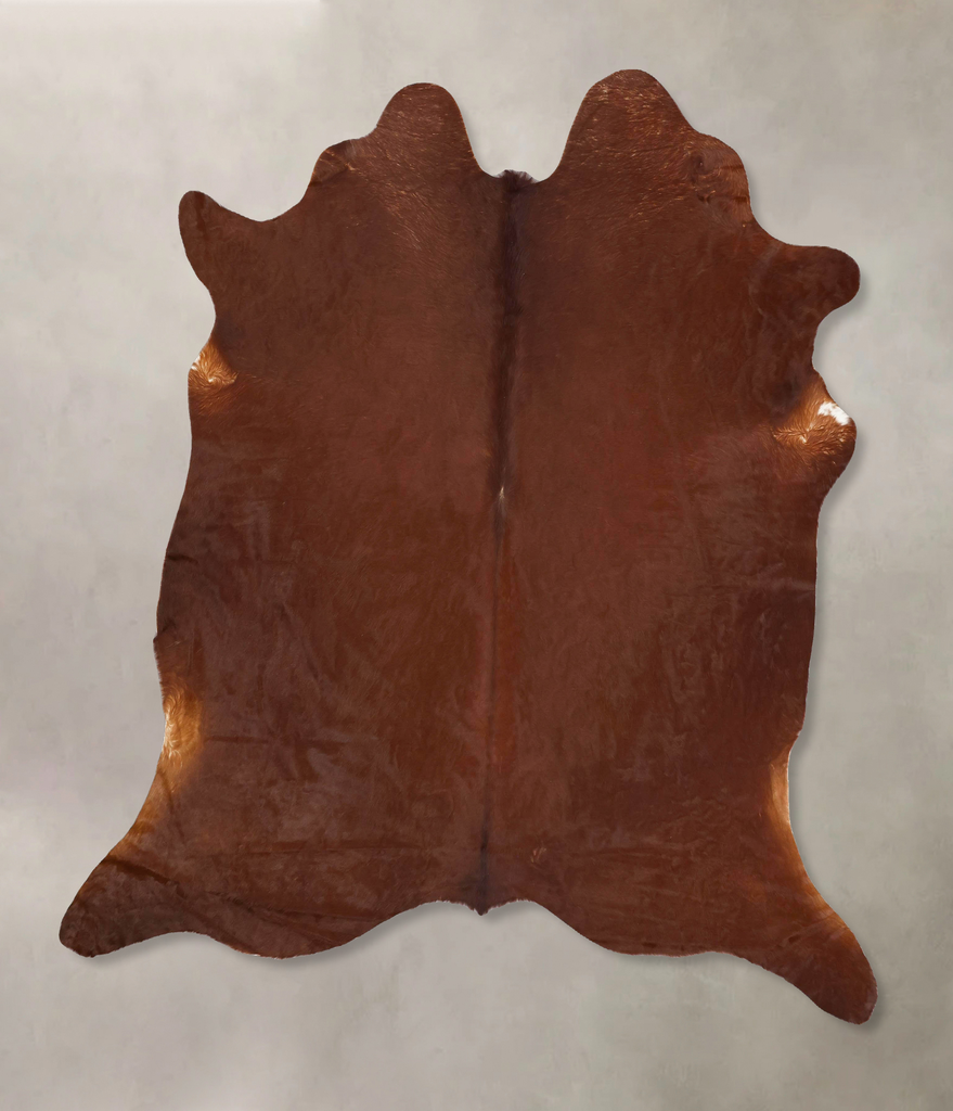 Solid Brown XX-Large Brazilian Cowhide Rug 7'8"H x 6'11"W #B13490 by Hudson Hides