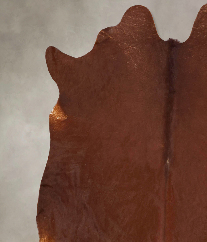 Solid Brown XX-Large Brazilian Cowhide Rug 7'8"H x 6'11"W #B13490 by Hudson Hides