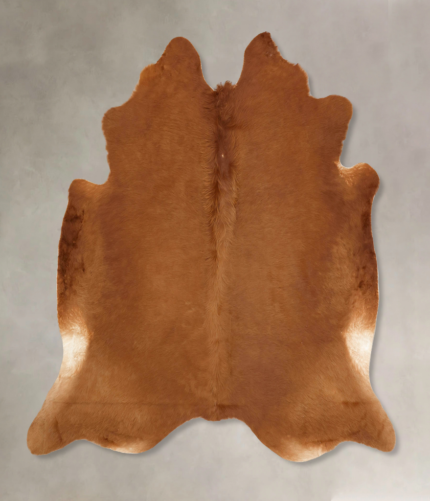 Solid Brown XX-Large Brazilian Cowhide Rug 7'1"H x 7'4"W #B13499 by Hudson Hides
