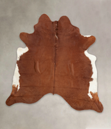 Solid Brown XX-Large Brazilian Cowhide Rug 7'3"H x 6'11"W #B1351 by Hudson Hides