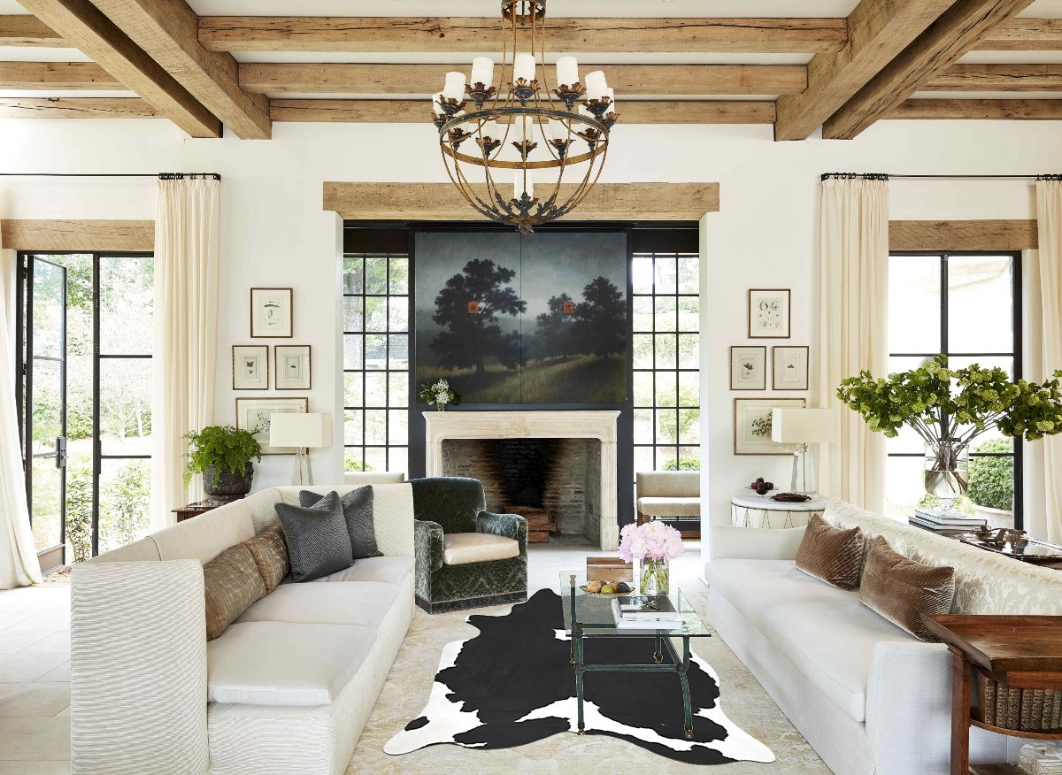 Black and White XX-Large Brazilian Cowhide Rug 8'7"H x 6'5"W #B13518 by Hudson Hides