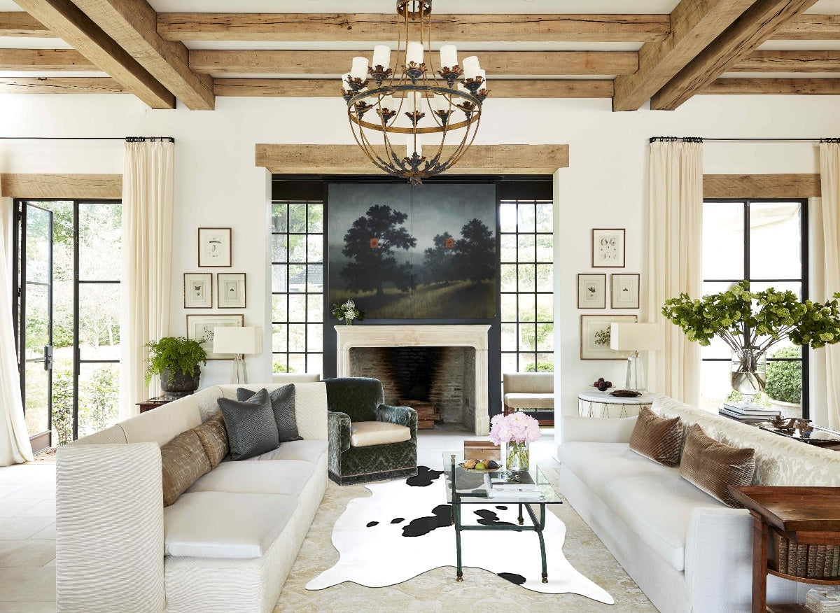 Black and White XX-Large Brazilian Cowhide Rug 8'0"H x 6'7"W #B13519 by Hudson Hides