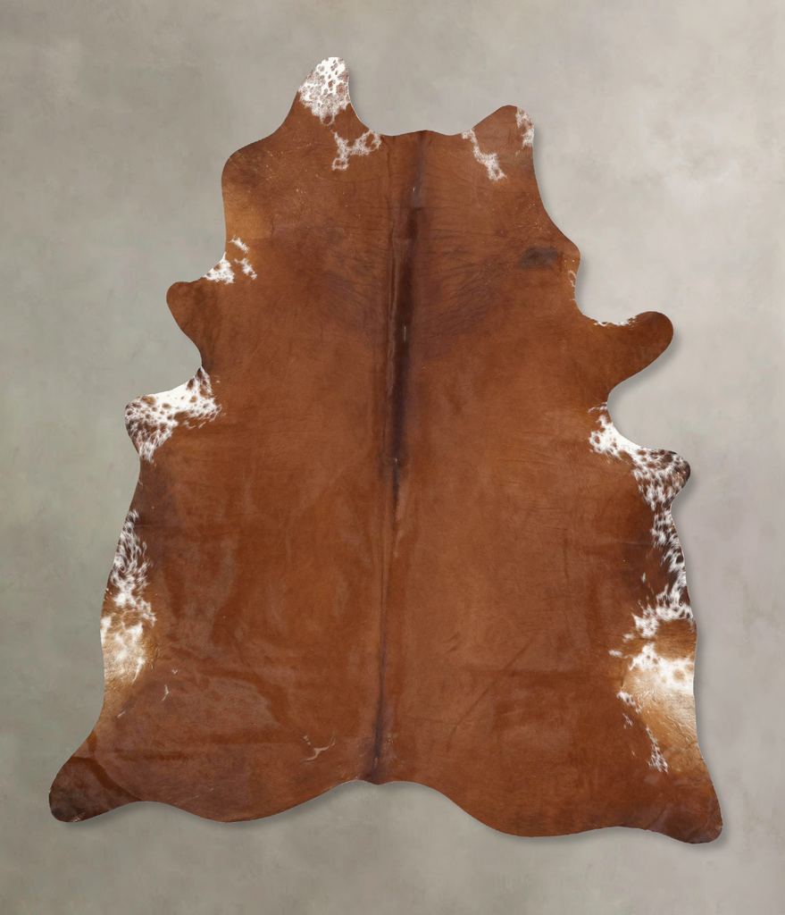 Brown and White Regular XX-Large Brazilian Cowhide Rug 7'11"H x 6'6"W #B13529 by Hudson Hides