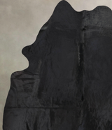 Solid Black X-Large Brazilian Cowhide Rug 7'1"H x 6'3"W #B13541 by Hudson Hides