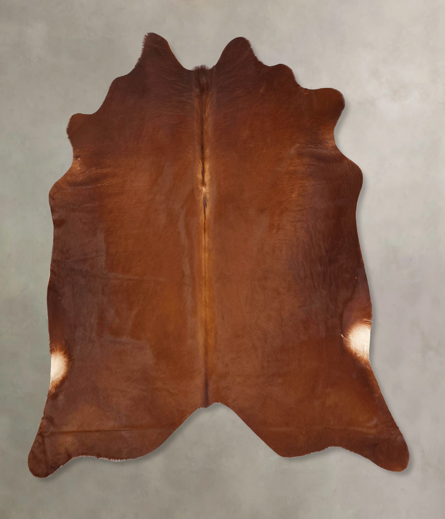 Solid Brown X-Large Brazilian Cowhide Rug 6'11"H x 7'1"W #B13545 by Hudson Hides