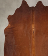 Solid Brown X-Large Brazilian Cowhide Rug 6'11"H x 7'1"W #B13545 by Hudson Hides