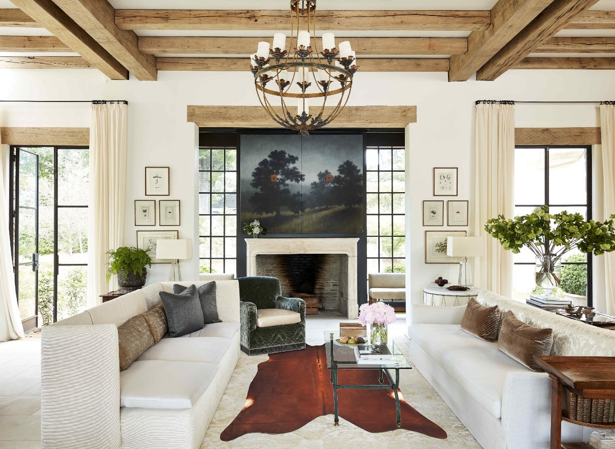 Solid Brown X-Large Brazilian Cowhide Rug 6'11"H x 7'1"W #B13545 by Hudson Hides
