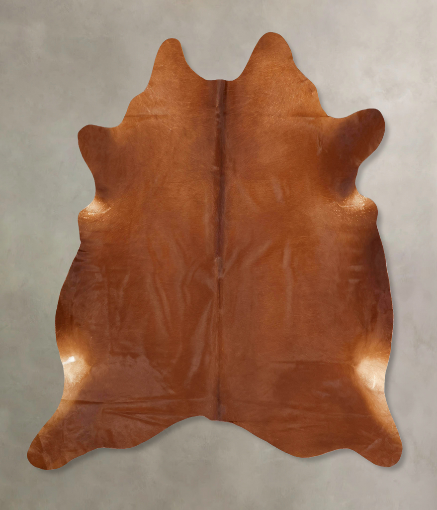 Solid Brown XX-Large Brazilian Cowhide Rug 8'2"H x 7'4"W #B13550 by Hudson Hides