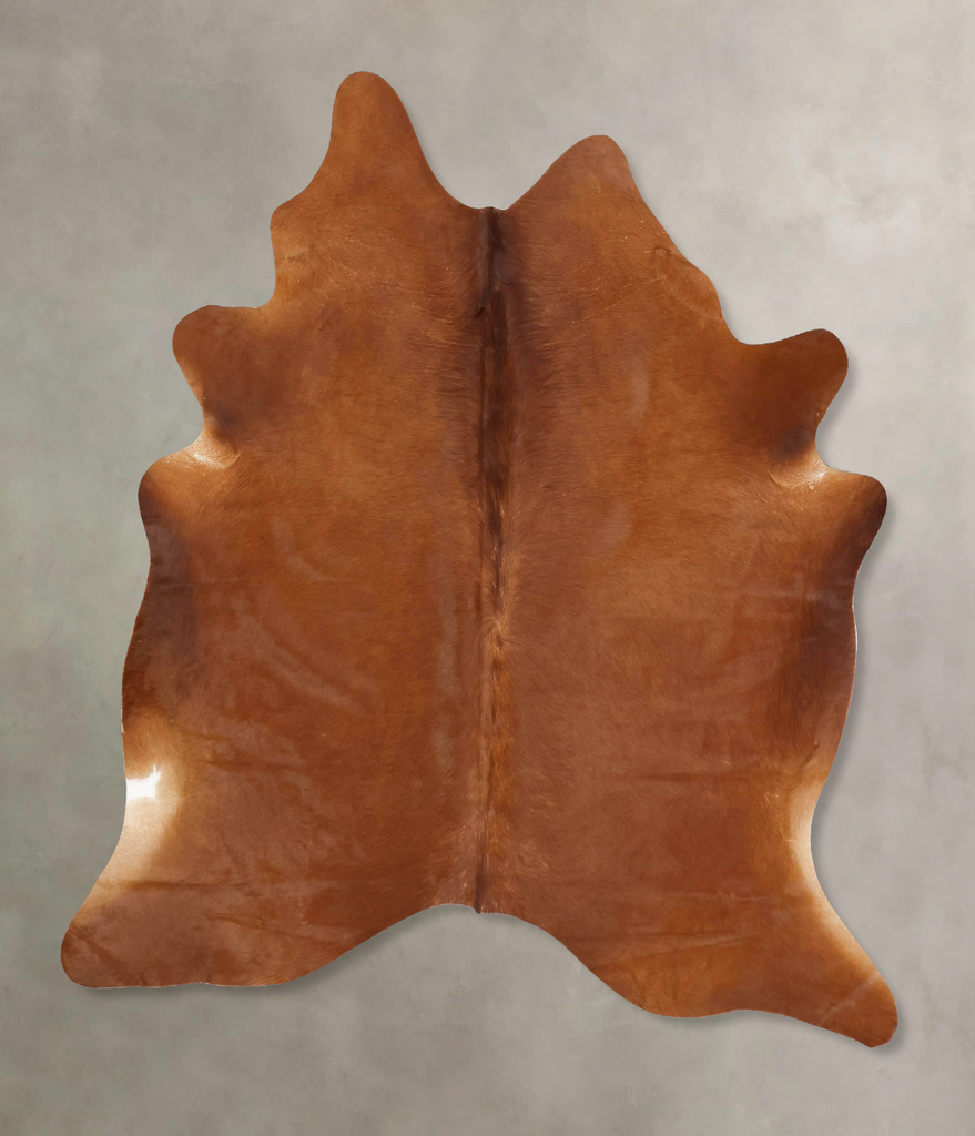 Solid Brown X-Large Brazilian Cowhide Rug 7'8"H x 6'4"W #B13551 by Hudson Hides