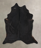 Solid Black X-Large Brazilian Cowhide Rug 7'5"H x 6'8"W #B13552 by Hudson Hides