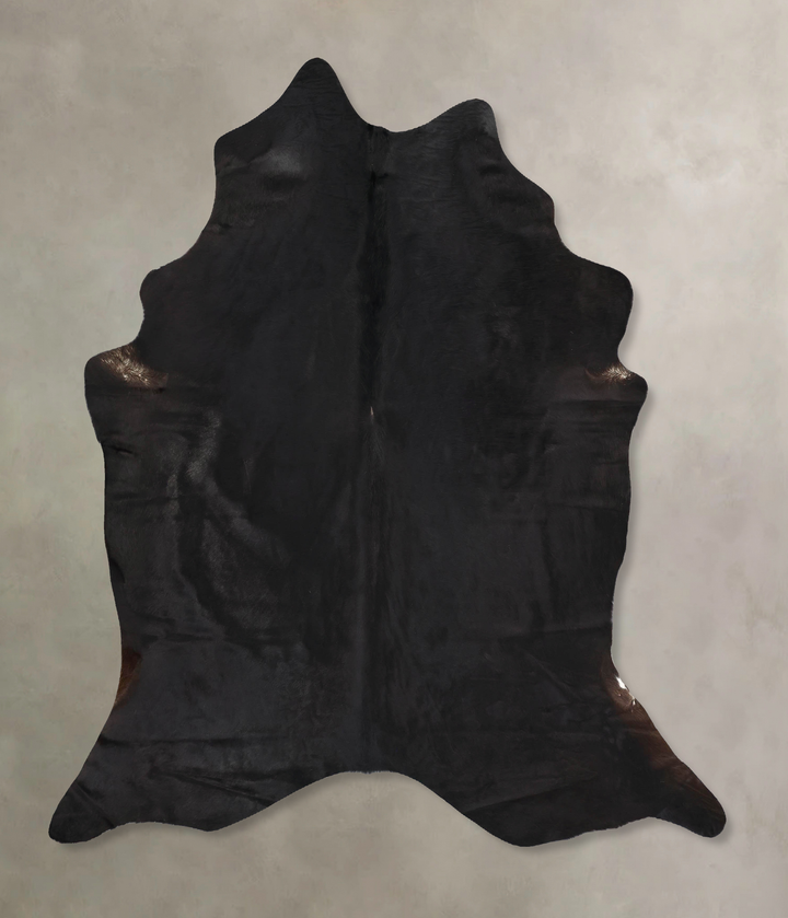 Solid Black X-Large Brazilian Cowhide Rug 7'5"H x 6'8"W #B13552 by Hudson Hides