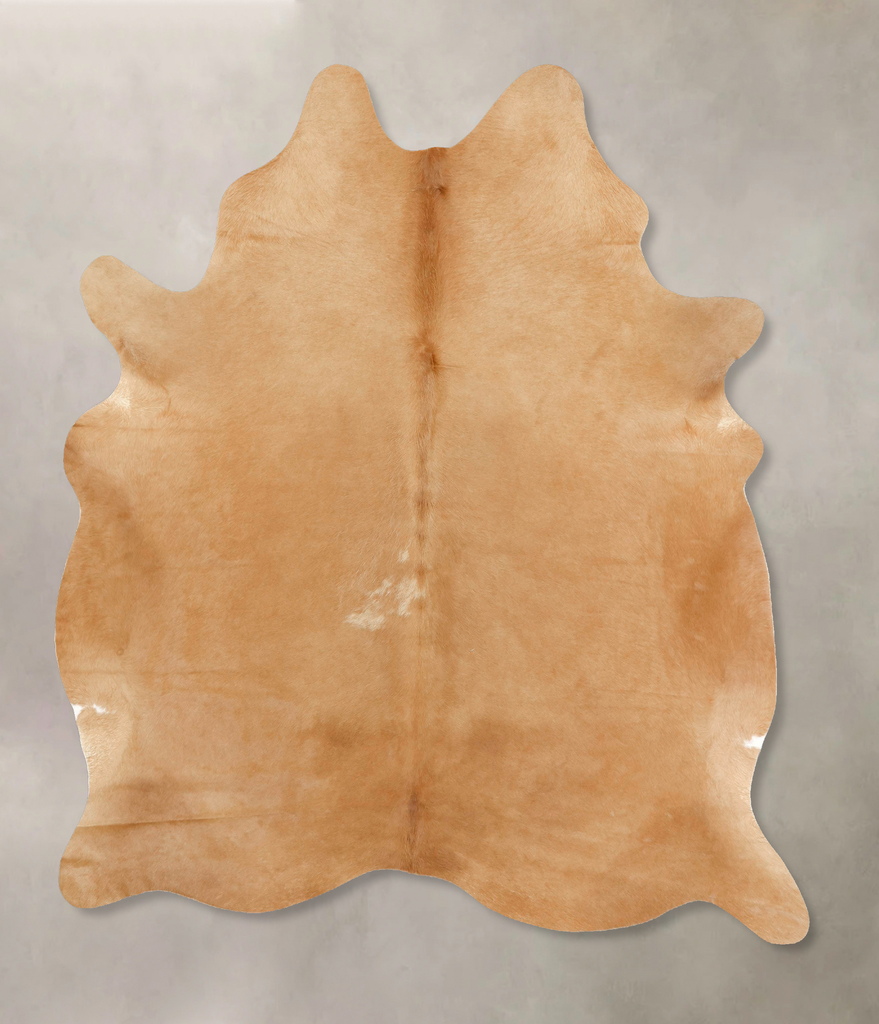 Beige X-Large Brazilian Cowhide Rug 7'7"H x 6'1"W #B13553 by Hudson Hides