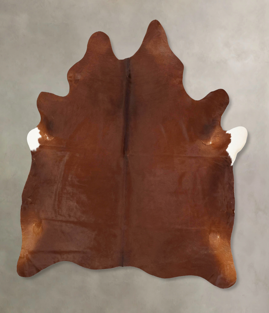 Solid Brown X-Large Brazilian Cowhide Rug 7'5"H x 6'6"W #B13557 by Hudson Hides