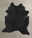 Solid Black X-Large Brazilian Cowhide Rug 8'0"H x 6'0"W #B13558 by Hudson Hides