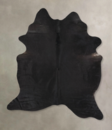 Solid Black X-Large Brazilian Cowhide Rug 8'0"H x 6'0"W #B13558 by Hudson Hides