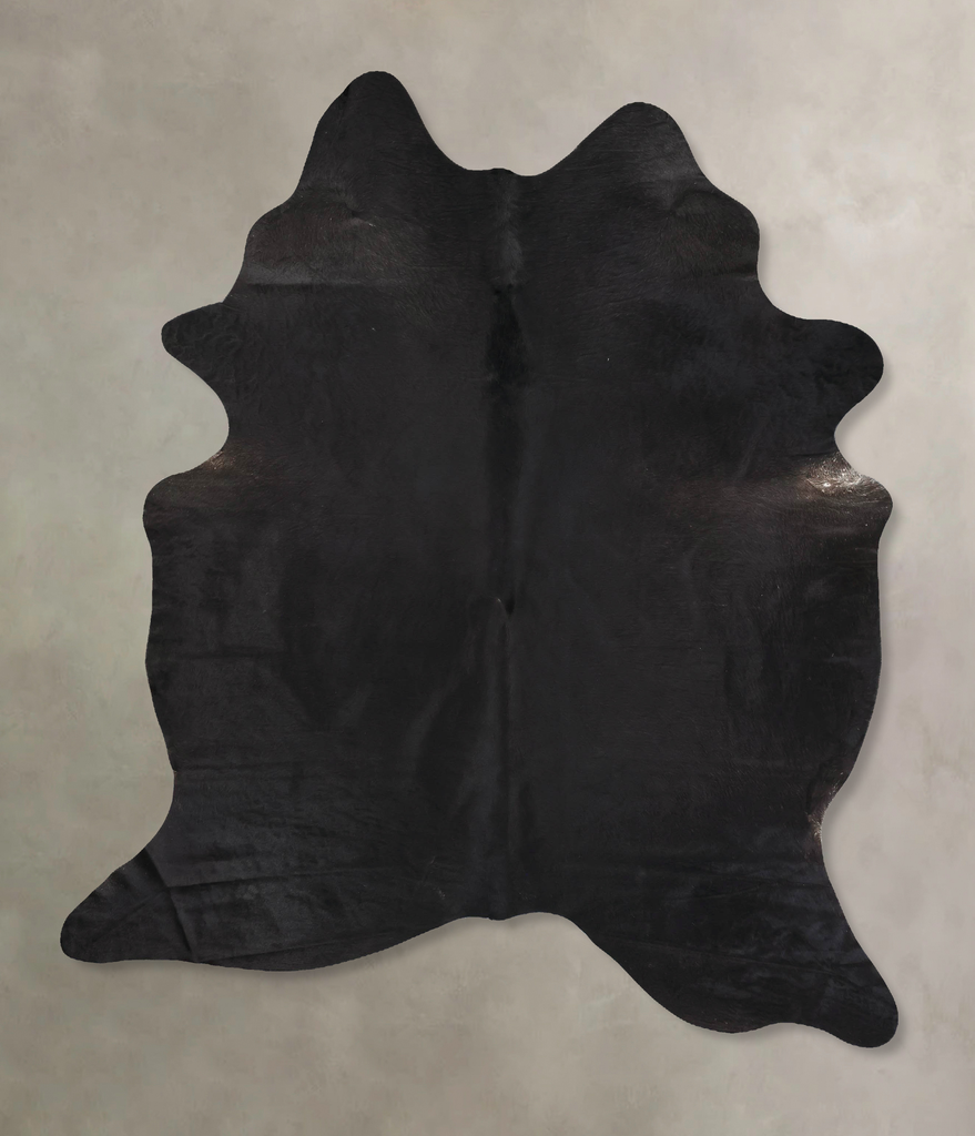 Solid Black X-Large Brazilian Cowhide Rug 8'0"H x 6'0"W #B13558 by Hudson Hides