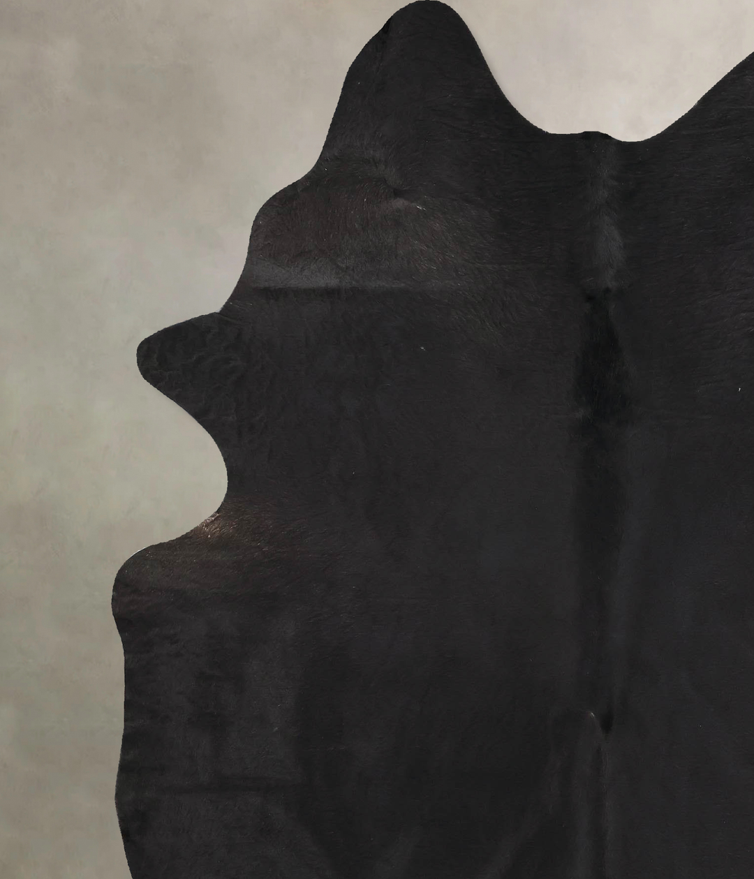 Solid Black X-Large Brazilian Cowhide Rug 8'0"H x 6'0"W #B13558 by Hud