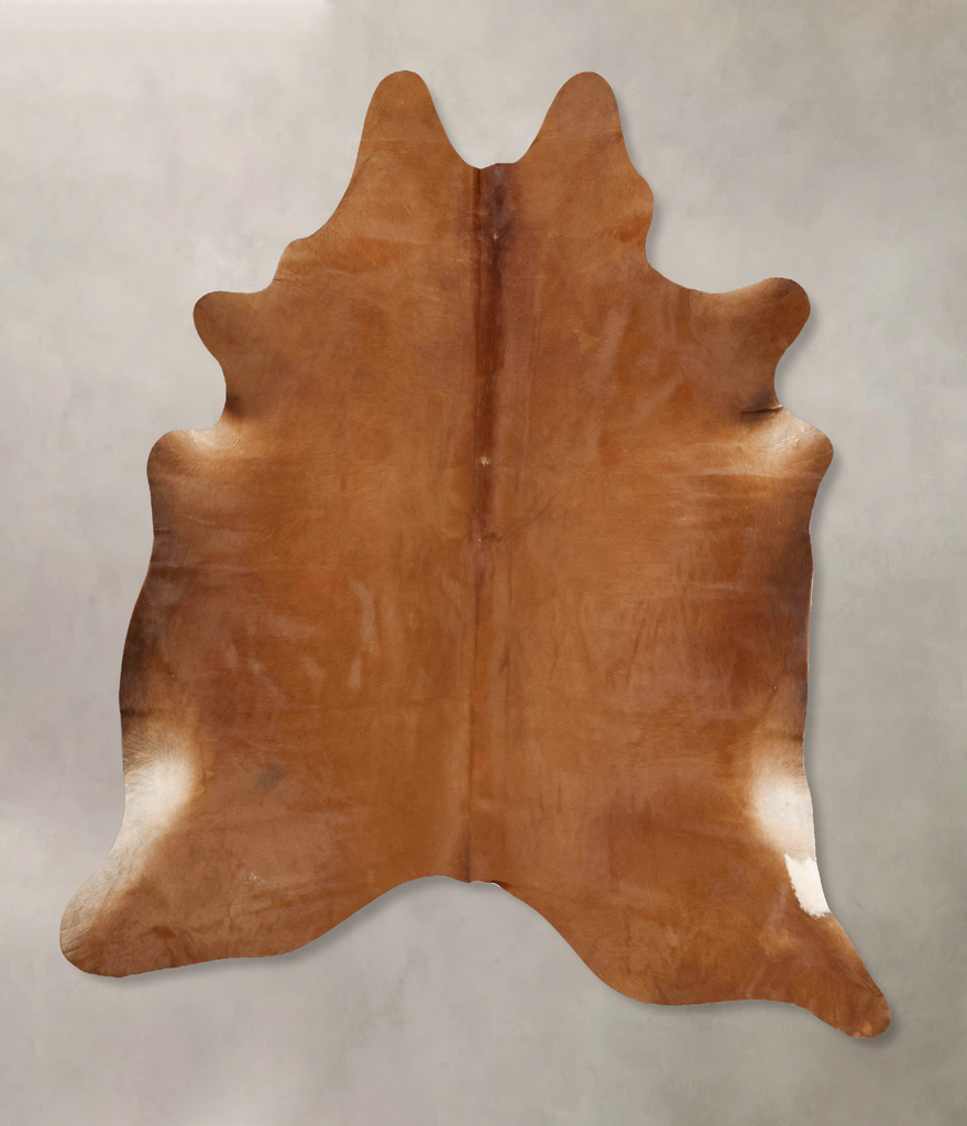 Solid Brown X-Large Brazilian Cowhide Rug 7'9"H x 6'5"W #B13562 by Hudson Hides