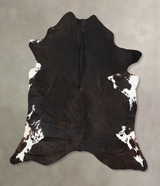 Chocolate and White X-Large Brazilian Cowhide Rug 7'0"H x 7'0"W #B13563 by Hudson Hides