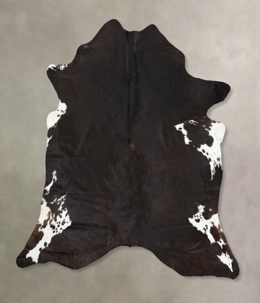 Chocolate and White X-Large Brazilian Cowhide Rug 7'0"H x 7'0"W #B13563 by Hudson Hides
