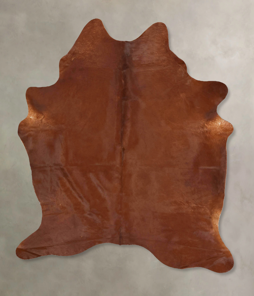 Solid Brown X-Large Brazilian Cowhide Rug 7'4"H x 5'10"W #B13565 by Hudson Hides