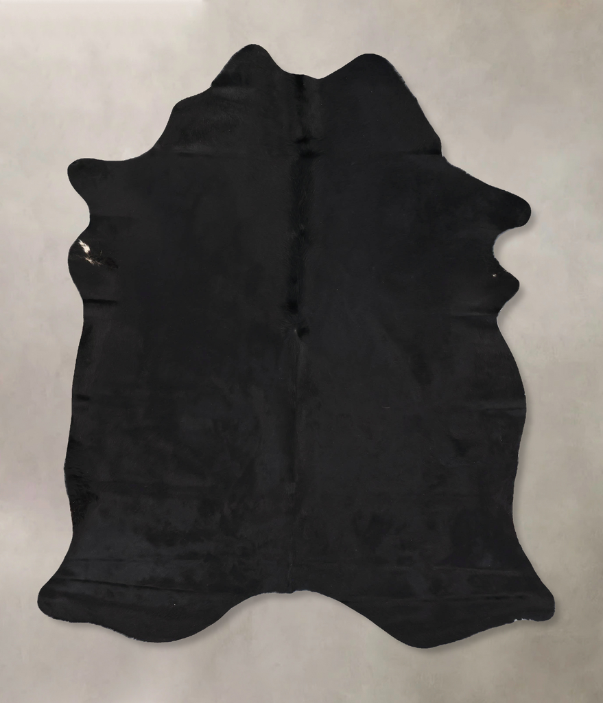 Solid Black X-Large Brazilian Cowhide Rug 7'8"H x 6'2"W #B13568 by Hudson Hides