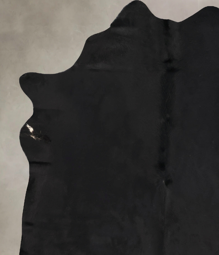 Solid Black X-Large Brazilian Cowhide Rug 7'8"H x 6'2"W #B13568 by Hudson Hides