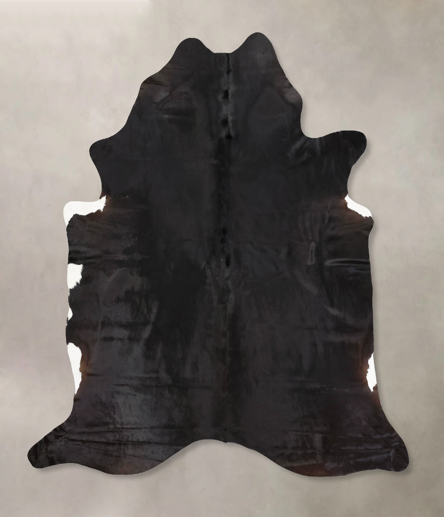 Solid Black X-Large Brazilian Cowhide Rug 7'5"H x 6'8"W #B13576 by Hudson Hides