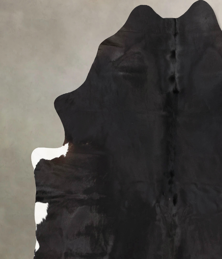 Solid Black X-Large Brazilian Cowhide Rug 7'5"H x 6'8"W #B13576 by Hudson Hides