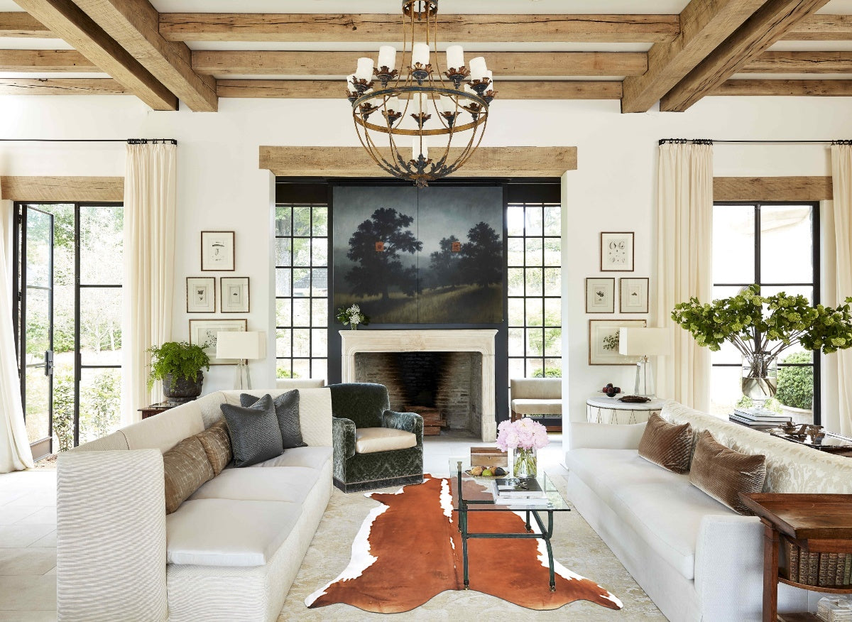 Hereford XX-Large Brazilian Cowhide Rug 8'6"H x 7'11"W #B13591 by Hudson Hides