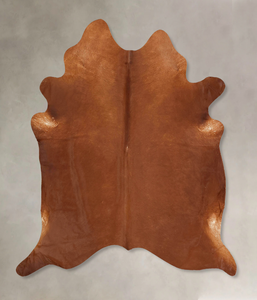 Solid Brown X-Large Brazilian Cowhide Rug 7'0"H x 6'8"W #B13595 by Hudson Hides