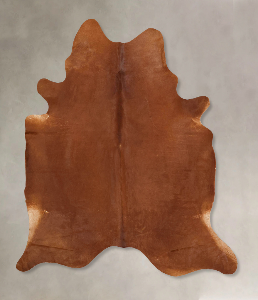 Solid Brown XX-Large Brazilian Cowhide Rug 8'0"H x 6'10"W #B13596 by Hudson Hides