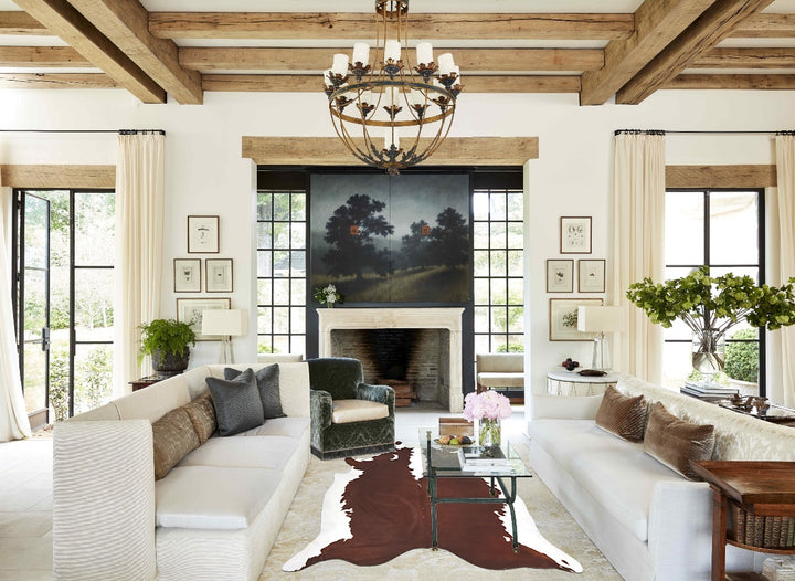 Hereford XX-Large Brazilian Cowhide Rug 8'2"H x 7'6"W #B13600 by Hudson Hides