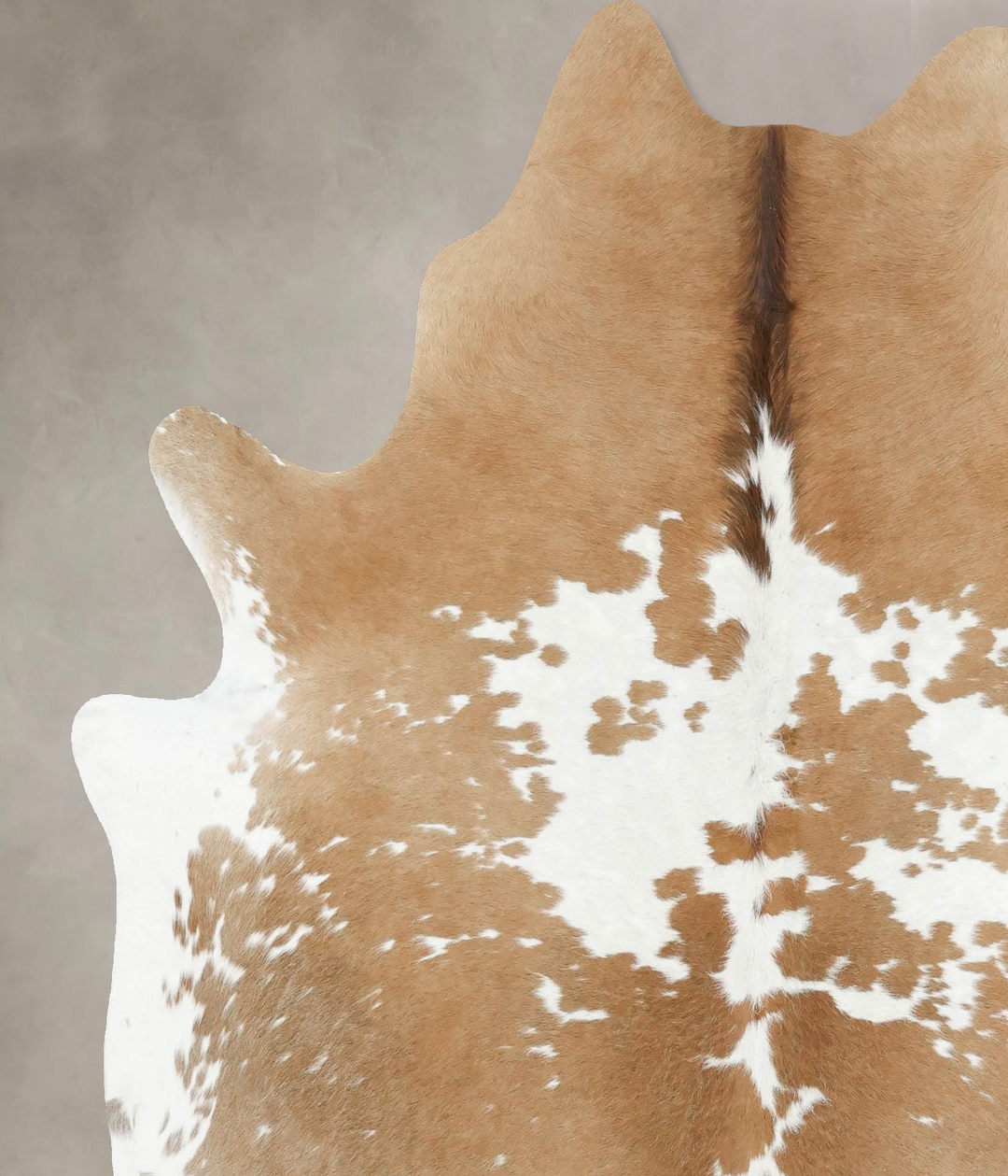 Beige and White X-Large Brazilian Cowhide Rug 6'8"H x 6'0"W #B13604 by