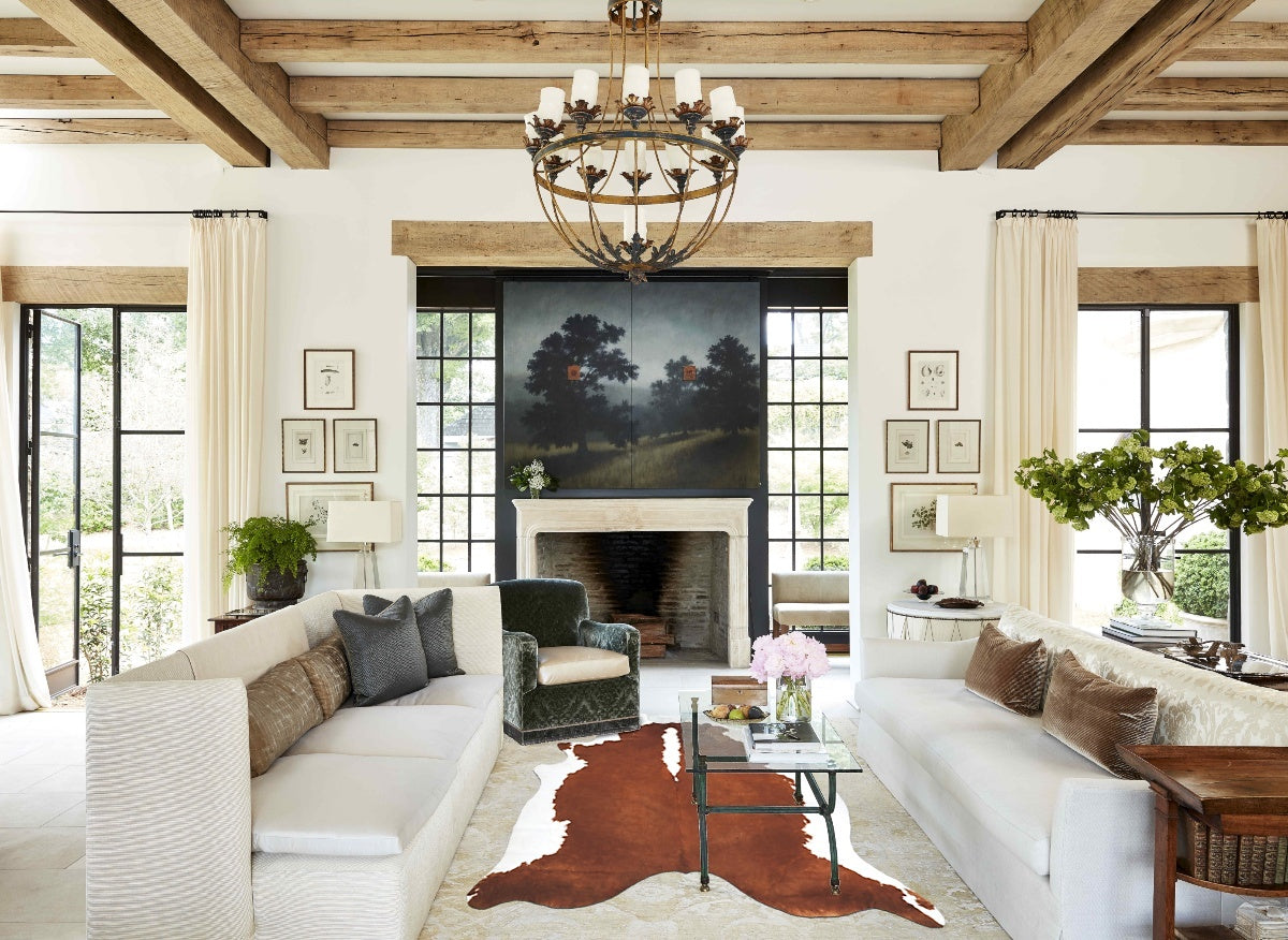 Hereford XX-Large Brazilian Cowhide Rug 8'8"H x 7'6"W #B13614 by Hudson Hides