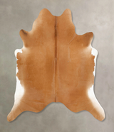 Solid Brown X-Large Brazilian Cowhide Rug 7'2"H x 6'10"W #B13619 by Hudson Hides