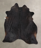 Solid Black XX-Large Brazilian Cowhide Rug 8'2"H x 6'8"W #B13621 by Hudson Hides