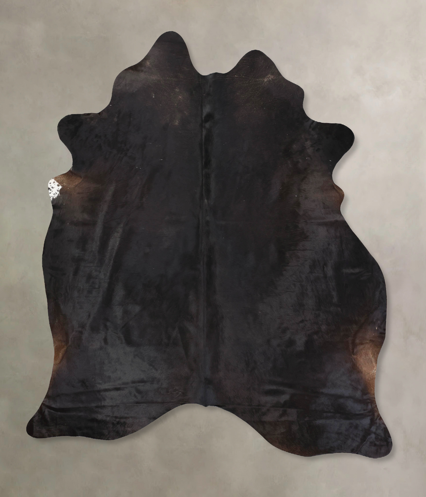Solid Black XX-Large Brazilian Cowhide Rug 8'2"H x 6'8"W #B13621 by Hudson Hides