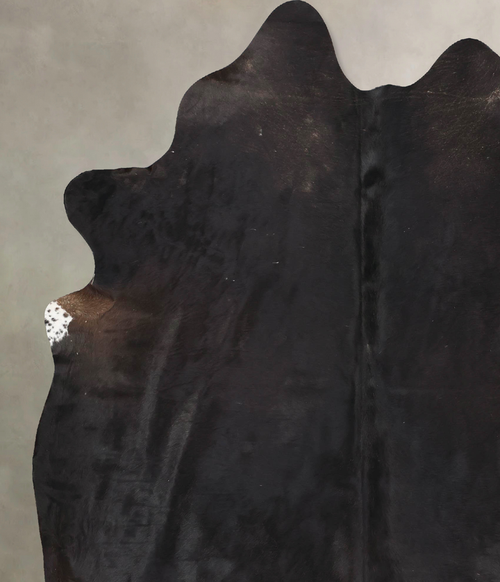 Solid Black XX-Large Brazilian Cowhide Rug 8'2"H x 6'8"W #B13621 by Hudson Hides