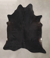Solid Black X-Large Brazilian Cowhide Rug 7'5"H x 6'4"W #B13622 by Hudson Hides