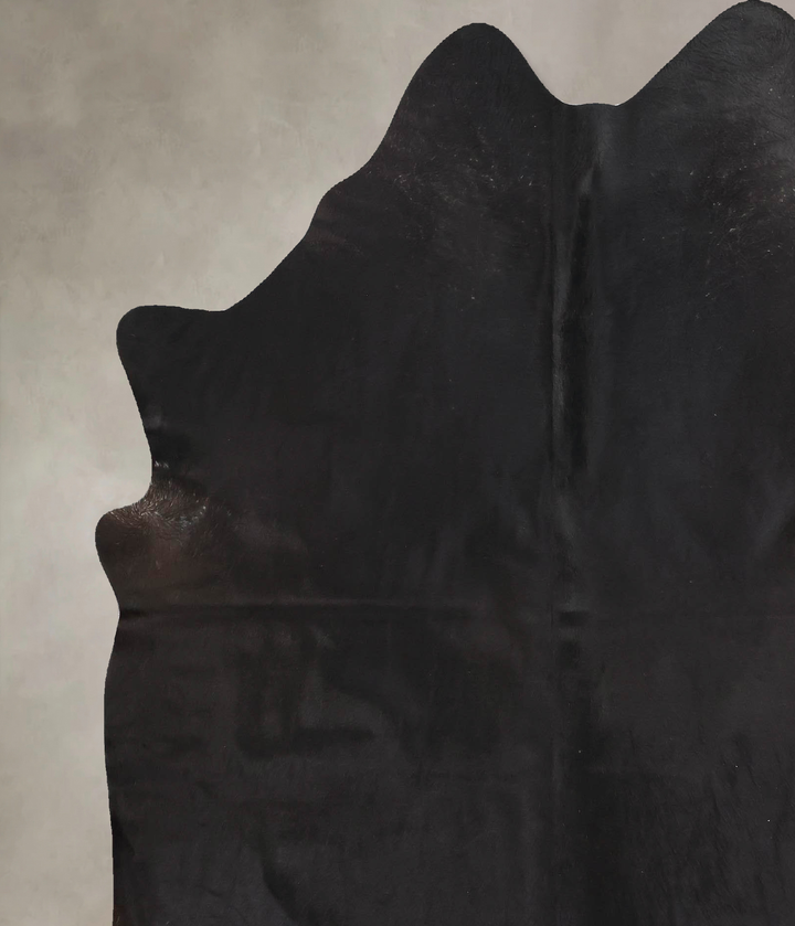 Solid Black X-Large Brazilian Cowhide Rug 7'5"H x 6'4"W #B13622 by Hudson Hides