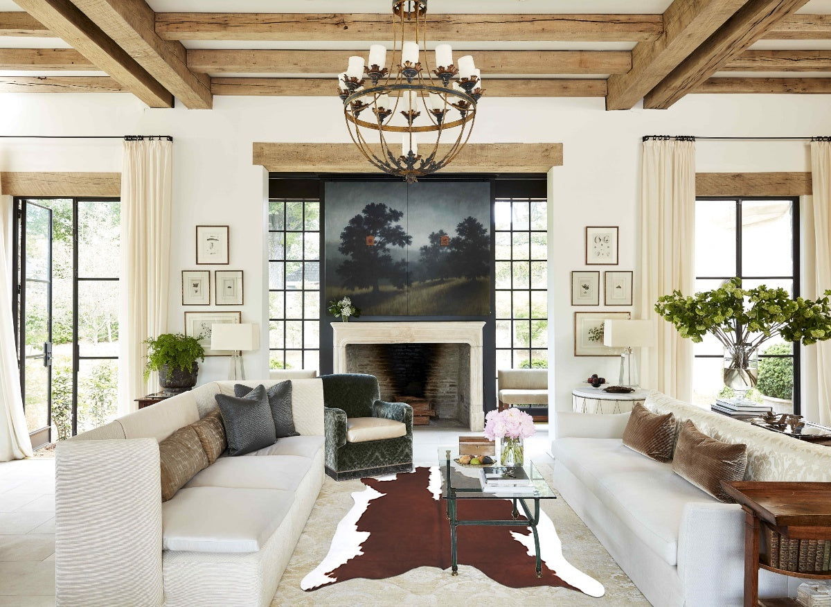 Hereford X-Large Brazilian Cowhide Rug 7'3"H x 6'9"W #B13625 by Hudson Hides