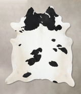 Black and White XX-Large Brazilian Cowhide Rug 8'7"H x 7'2"W #B13629 by Hudson Hides