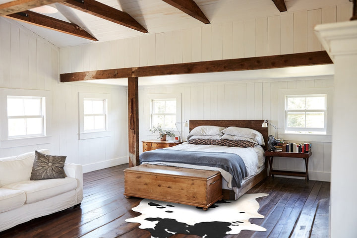 Black and White XX-Large Brazilian Cowhide Rug 8'7"H x 7'2"W #B13629 by Hudson Hides