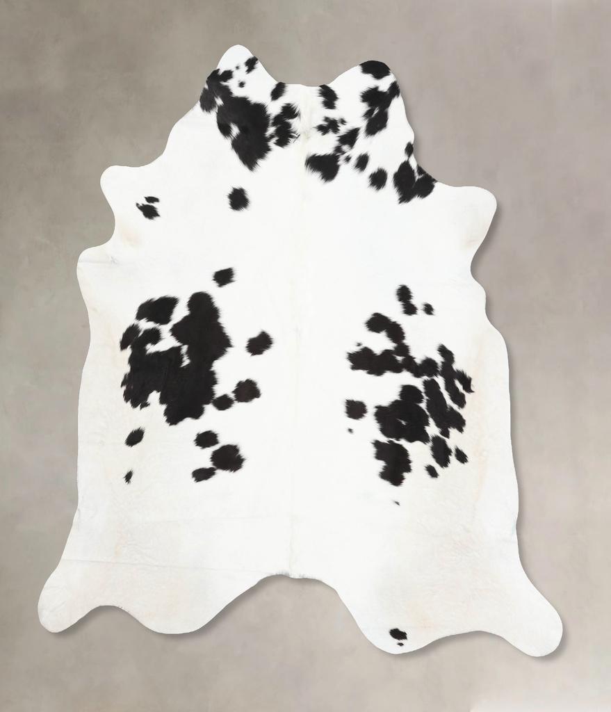 Black and White XX-Large Brazilian Cowhide Rug 8'1"H x 7'1"W #B13633 by Hudson Hides