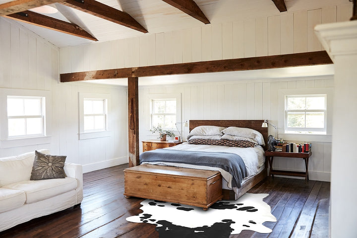 Black and White XX-Large Brazilian Cowhide Rug 9'1"H x 7'2"W #B13634 by Hudson Hides