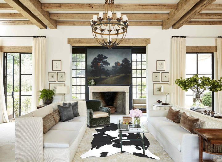 Black and White XX-Large Brazilian Cowhide Rug 8'6"H x 6'4"W #B13637 by Hudson Hides